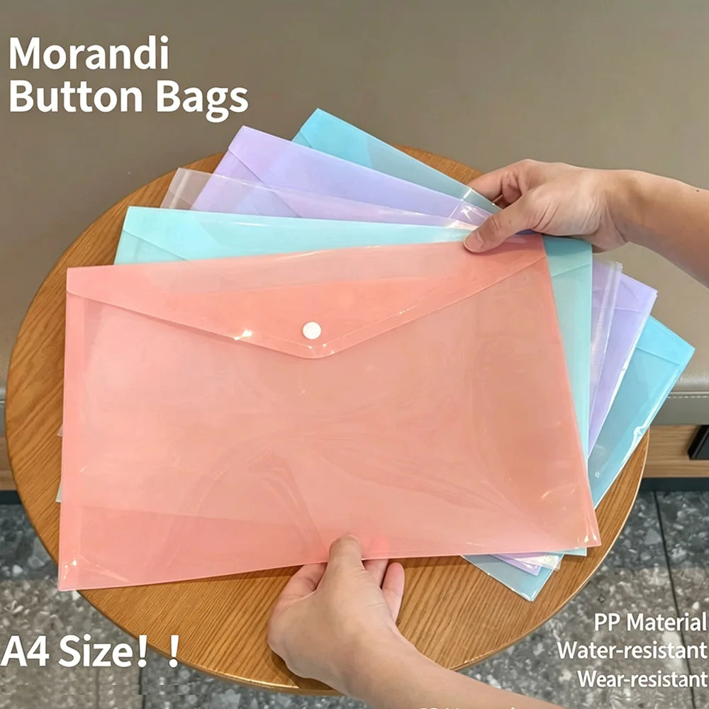 5-50Pcs A4 Transparent Plastic File Folders, Waterproof PP Document Storage Bags - For Student Test Papers & Office Organization