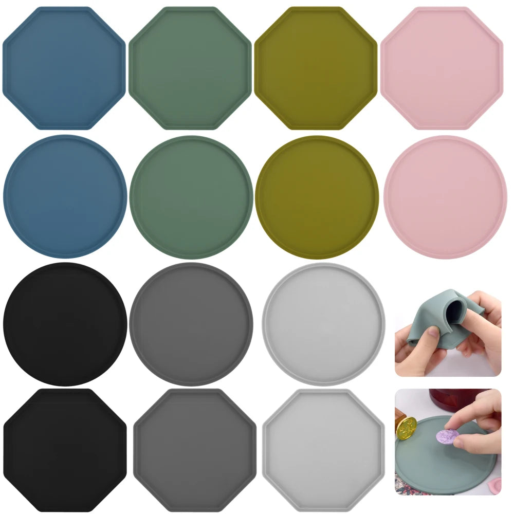 Wax Seal Stamp Silicone Mold Pad Multiple Sizes Sealing Wax Mould Mats Sealing Fix Shapes Envelope Invitation DIY Scrapbook Tool