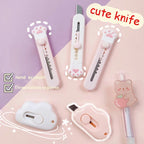 Mini Box Cutter Cartoon Cute Girly Pink Cat Paw Clouds Cutter Letter Envelope Opener Mail Knife Supplies Scrapbooking Tools