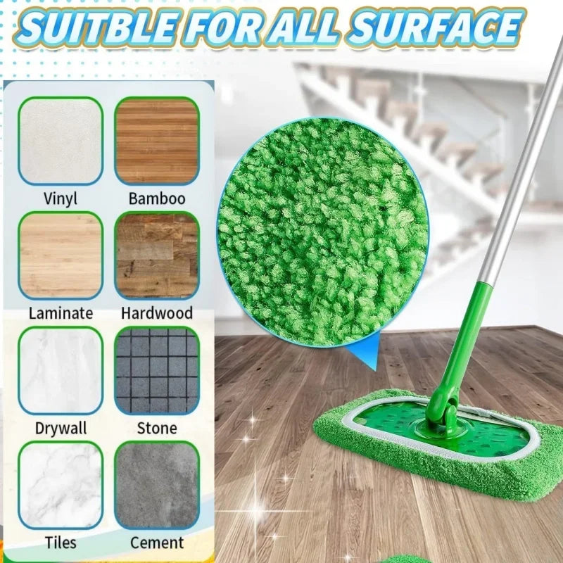 Kitchen Cleaning Accessories Flooring Cleaning Cloths Mop Head Replacement Washable Rag Towel Reusable Microfiber Mop Pads