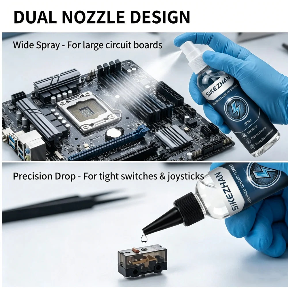 130ml Electrical Contact Cleaner, Fast Drying Circuit Board PCB Cleaner Spray, Remove Oxide for Electronic Repair SIKEZHAN