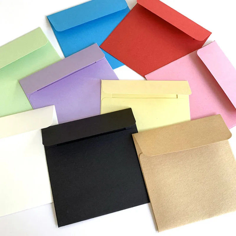 20Piece 10*10cm Square Color Candy Small Envelope DIY Colour Purple/Black/Green/cowhide/yellow/Blue/Pink