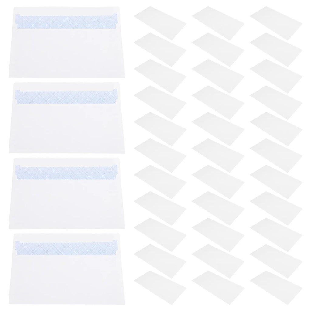 100 Pcs Envelopes and Mailing Supplies Self Seal Letter Security Office Business Size White
