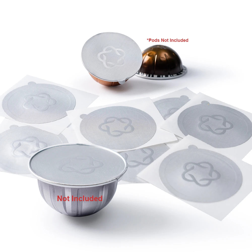 Icafilds Disposable Nespresso Vertuo Coffee Capsule Seal Aluminum Foils Cream Cafe Filter Lid Sticker For Nespresso Vertuo Plus