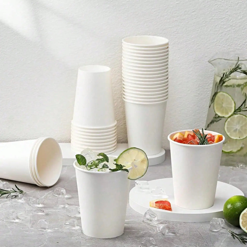8oz Disposable Paper Cups 120 Pack Eco Friendly Hot Cold Drink Cup for Coffee Tea Water