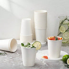 8oz Disposable Paper Cups 120 Pack Eco Friendly Hot Cold Drink Cup for Coffee Tea Water