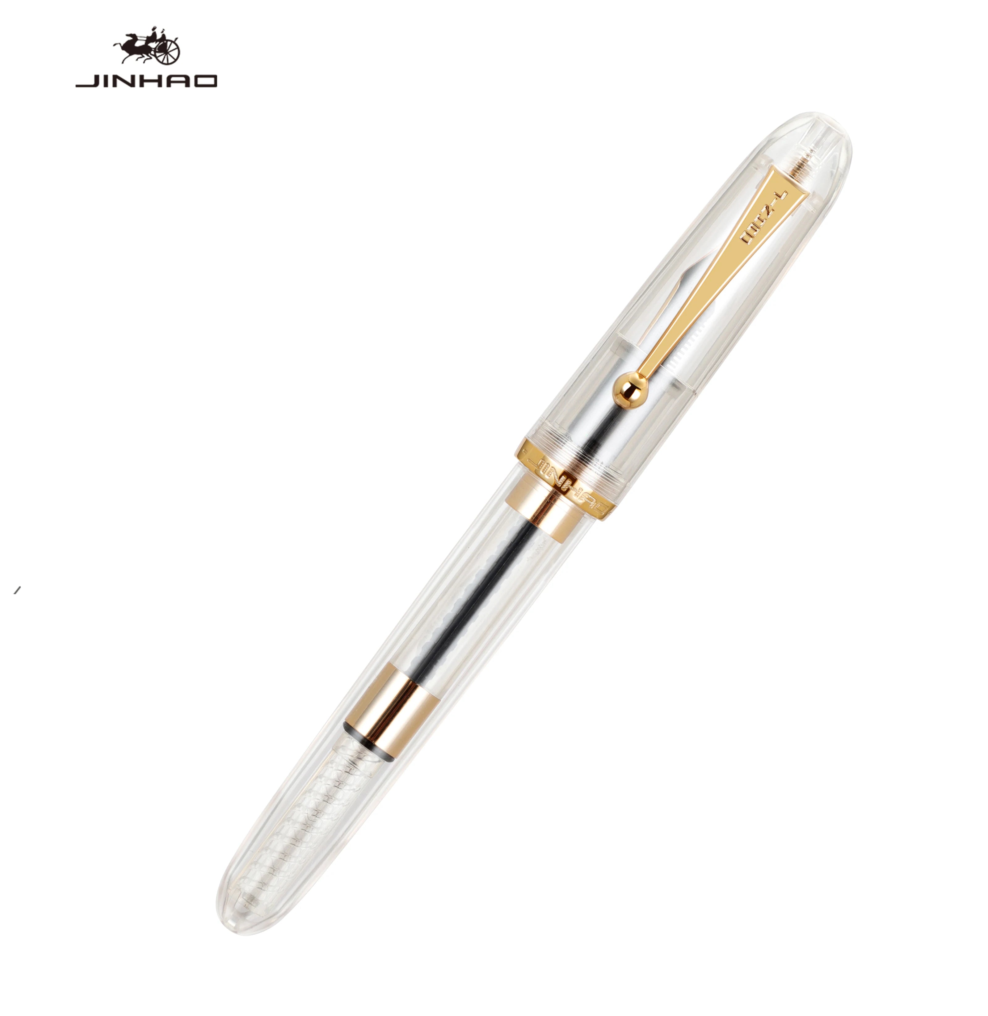 1pc Jinhao 9016/9013 Acrylic Fountain Pen Dadao Series Transparent Brown EF/F/M Nib with Large Capacity Ink Converter