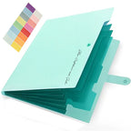 A4 Size Accordion File Folder 5 Pocket Filer Folder with Labels for Documents Paper Organizer for School Office