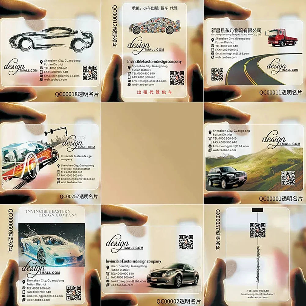 200PCS 500PCS Custom Transparent Pvc Card Plastic Identity Waterproof For Business Visit Round Corners One Side Add White Ink
