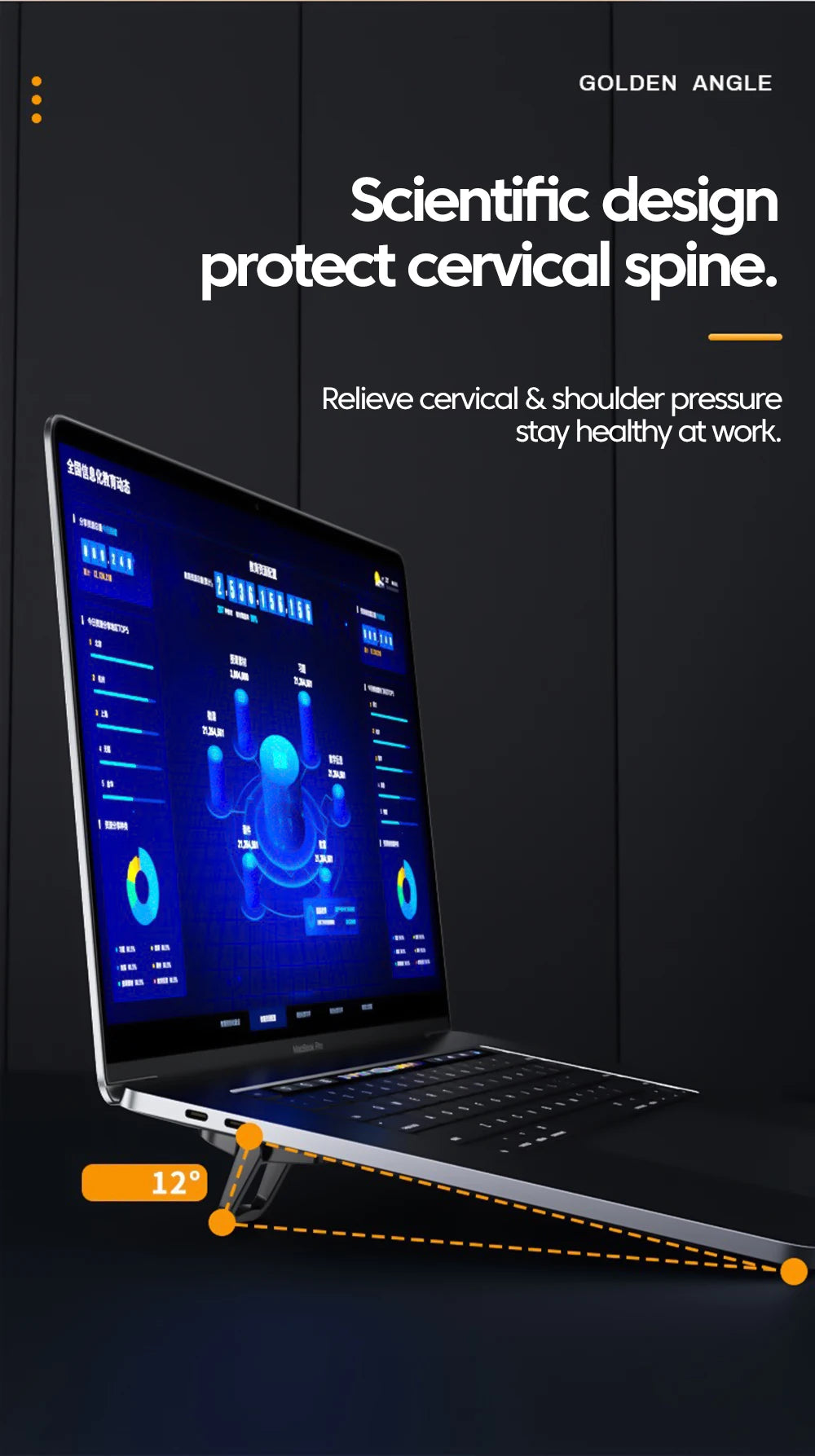 Elough Portable Laptop Atand Invisible Adhesive Bracket Folding Storage Height-Increasing Stand Keyboard Foot Pad Support Stand