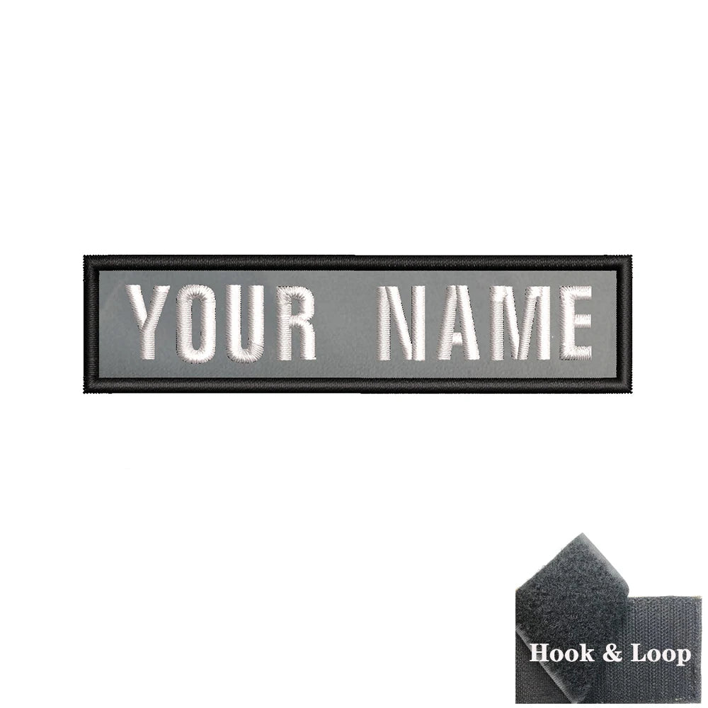 1PC 10cmX2.5cm Custom Personalized Name number Patch Stripes Badge tags chevrons Armband Iron On Or Hook Loop embroidered