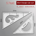 2Pcs/Set Multifunctional Triangle Ruler 30/45 Degree Measurement Angle Isosceles Triangle Ruler Geometry Students Drafting Tool
