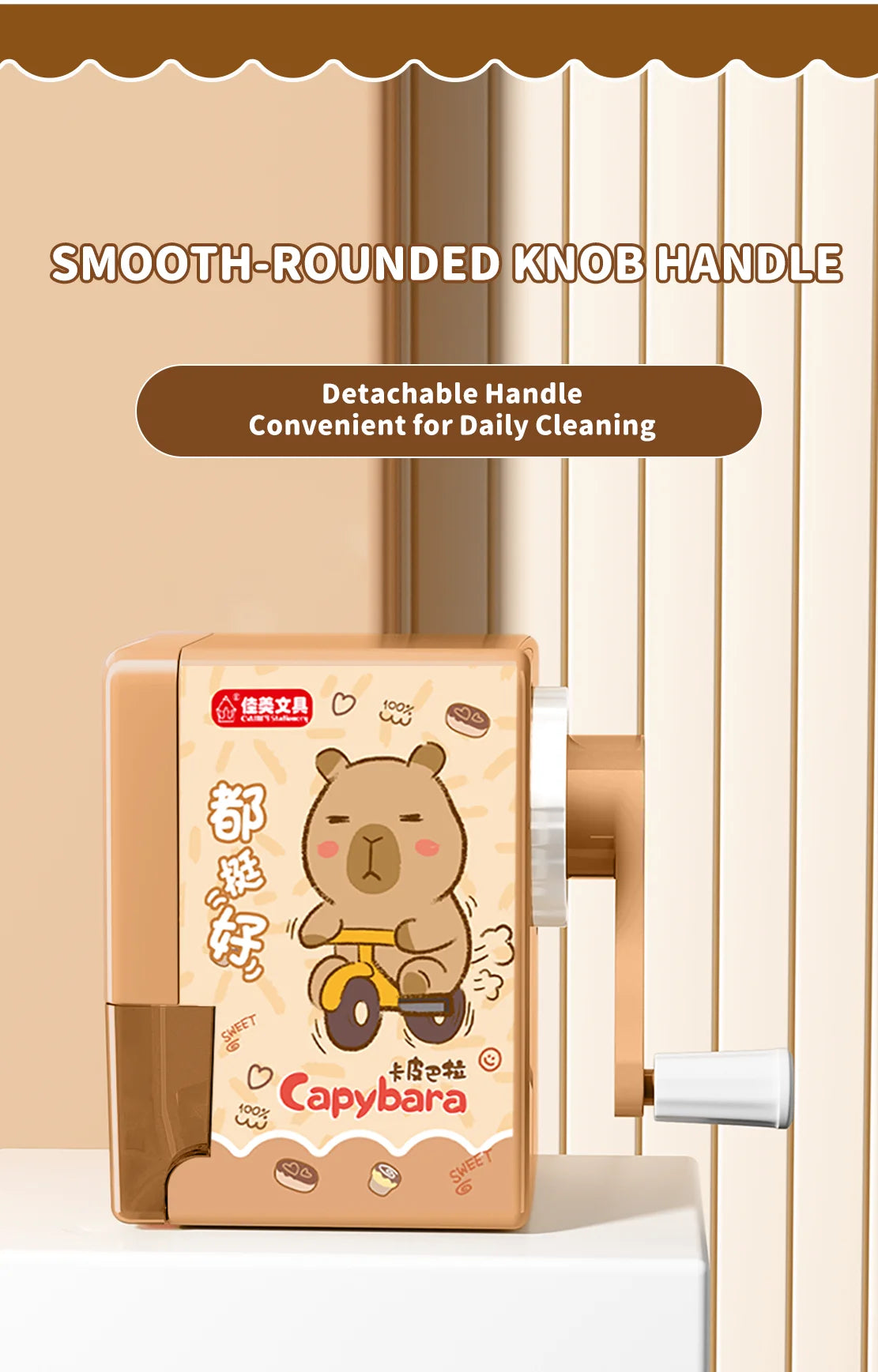 Capybara Pencil Sharpener Fast Sharpening Easy to Use for Kids Students School Office Stationery Cute Anime Merch Kawaii Gift