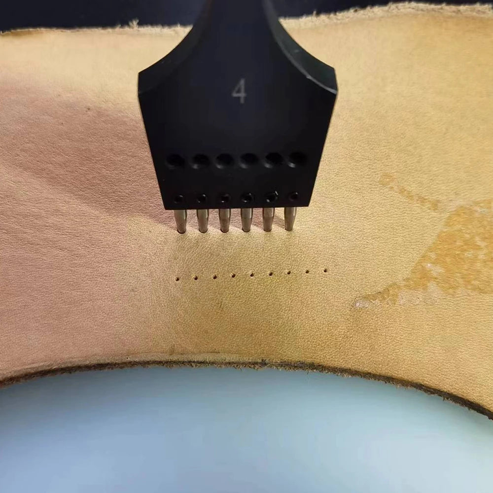 Leather Punch Tool Sharp Head Replaceable Pricking Iron Removable Round Hole Punch DIY Leather Craft Chisel 4 Size Available