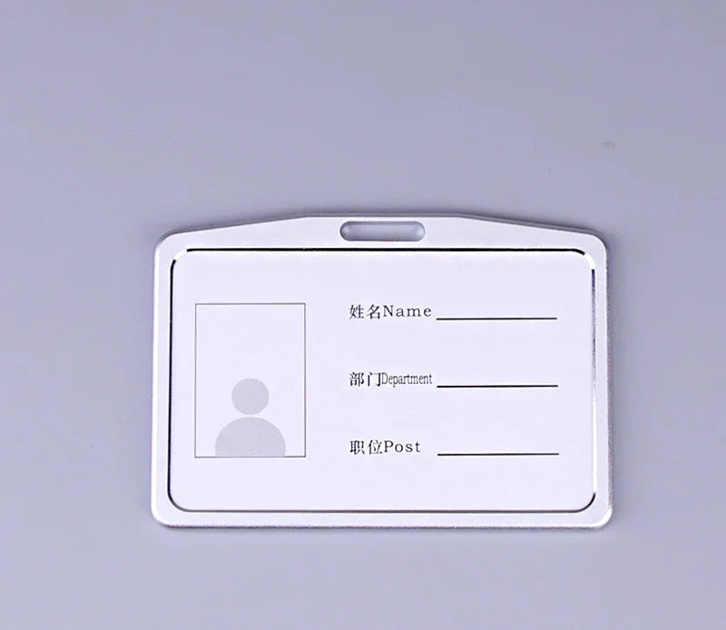 Fashion Card Cover Women Lanyard Aluminum Alloy Work ID Card Holder Business Work Card ID Badge Holder Metal Bags Case