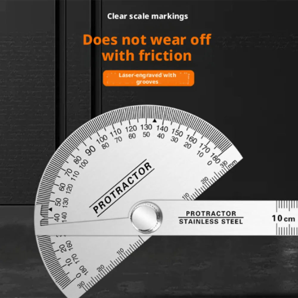 Stainless Steel Protractor & Angle Ruler Set, Multi-Angle Measuring Tool for Woodworking, Precision Angle Finder Goniometer