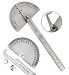 High Precision Stainless Steel Protractor Angle Gauge 180 Degrees 0-10CM Adjustable Semicircle Protractor Angle Measuring Tool