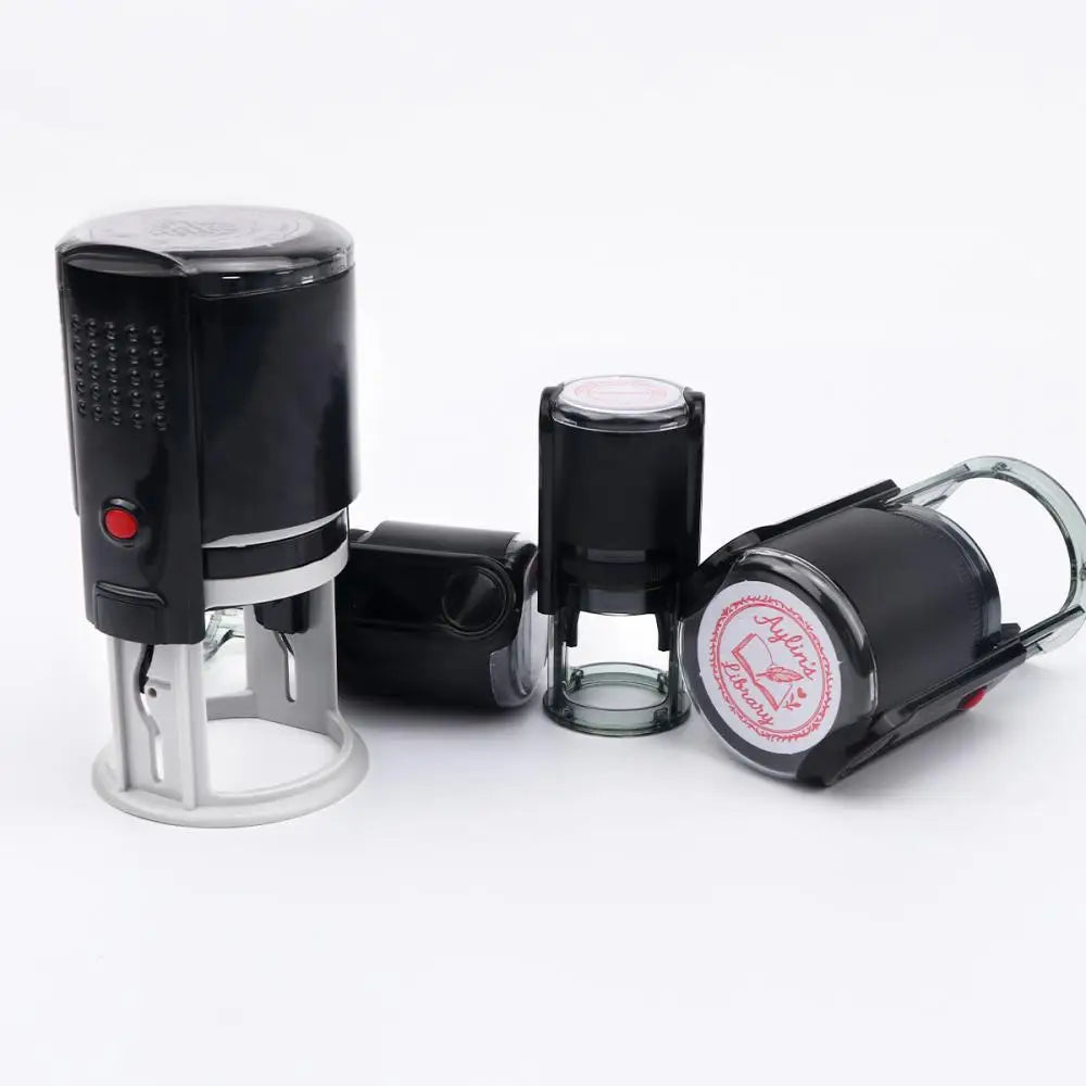 Custom Self-Inking Stamp 25/30/40/50mm Round Logo Design P Personalized Press-type Inking Stamp for Wedding Invitation Envelope