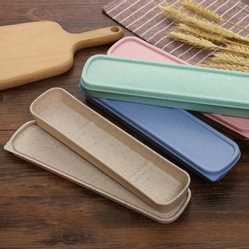 Portable Travel Tableware Eco-friendly Storage Box Case Food Grade Dinnerware Kitchen Fork Spoon Box Kid Cutlery Set Organizer