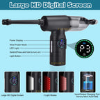 Portable  Air Blower & Vacuum Cleaner 2 in 1 Compressed Air Duster 7500mAh Cordless Duster Blower for Keyboard Computer Cleaning