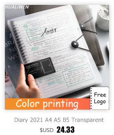 Translucent Frosted Notebook Inner Core Planner Binder Accessories Diary Stationery School Supplies A5 B5