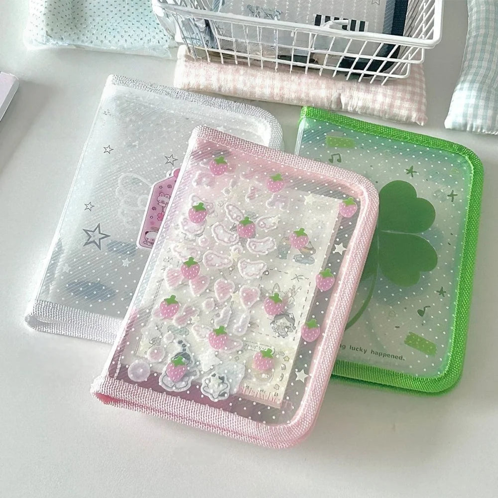 A6 Size Cute Stationery Storage Folder File PP Twill Zipper Pouch Document Bag Zip File Folder School Office Supplies