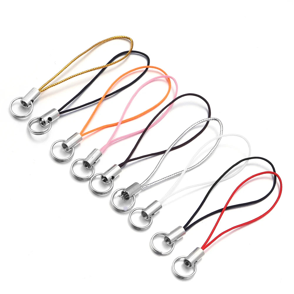 50pcs/lot Hand Wrist Lanyard String Short Grip Lanyard Mobile Phone Strap for USB Flash Drive Keychain ID Badge Holder DIY