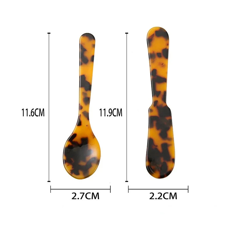 Natural Acrylic Ice Spoon Cream Coffee Caviar Spoon Stirring Spoons Dessert Spoon Teaspoon Crafts Kitchen Tool Tableware