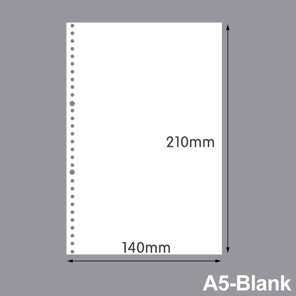 60 Sheets A4 A5 B5 Refill Spiral Binder Inner Page Notebook Loose Leaf Weekly Monthly To Do Line Grid Inside Paper Stationery