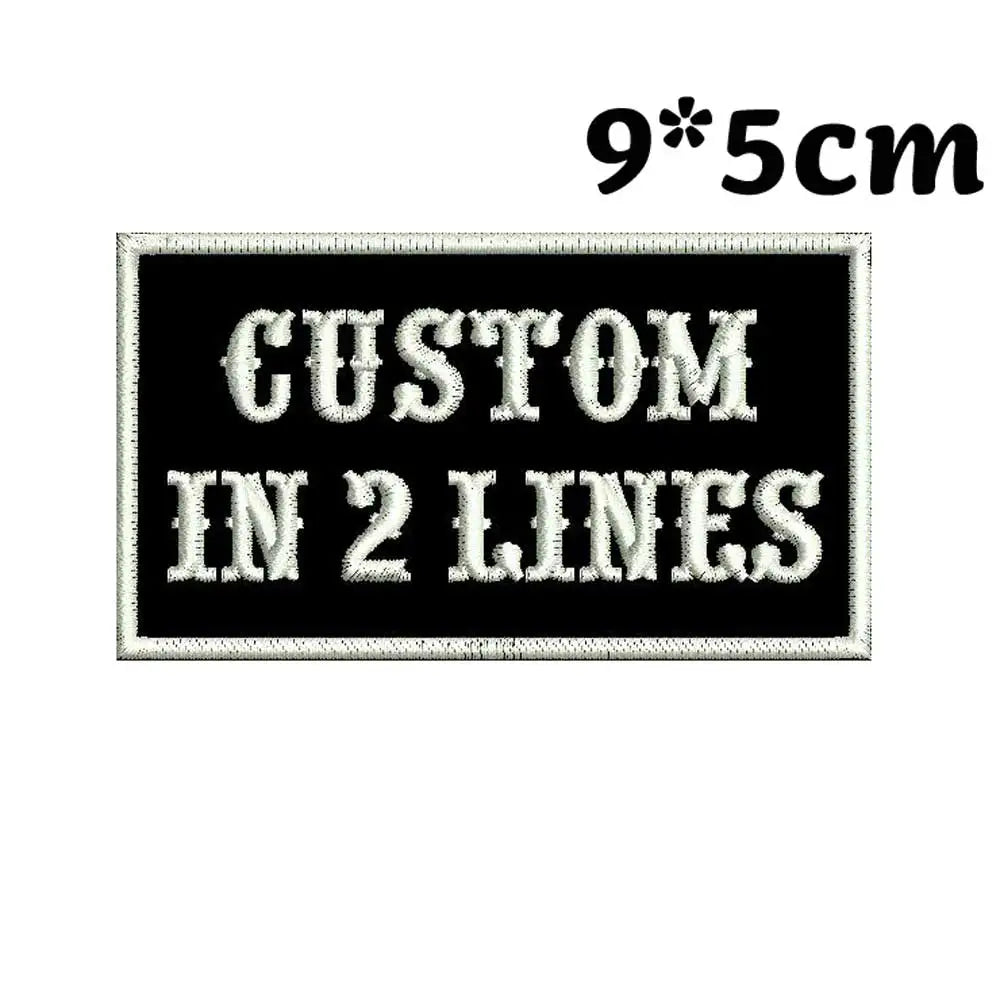 Custom 2 Lines Name Tags  Army Blood Number ID Badage Embroidered Patch with Merrow Border Hook Backing