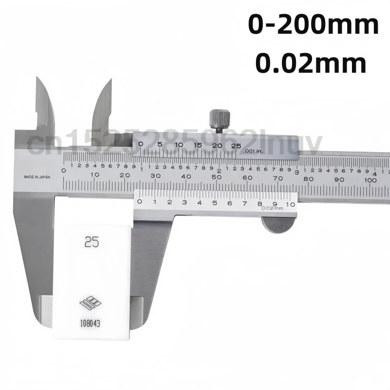 CNC Vernier Caliper 530-118  8" 0-200mm Metal Vernier Calipers Inside Outside Depth Step Measurements Tool Metric