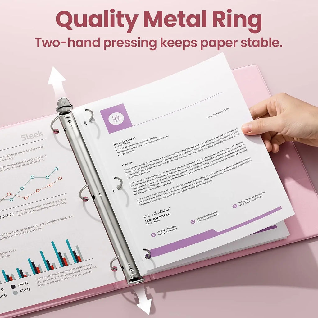 3 Ring Binder 1 Inch 2 Pack, Clear View Binder Three Ring PVC-Free (Fit 8.5x11 Inches) for School or Office Supplies