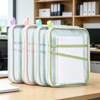 A4 Stationery Books Storage Bag Double-layer Mesh Zipper Bag Large Capacity Folders School Office Supplies