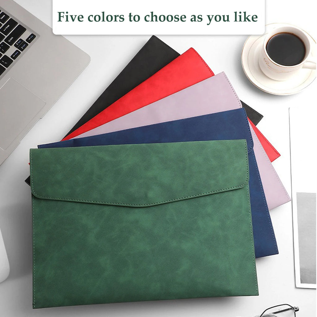 1pcs Leather A4/A5 File Bag Waterproof Wear-resistant Ultra-large Capacity Folder Business Office School File Storage Supplies