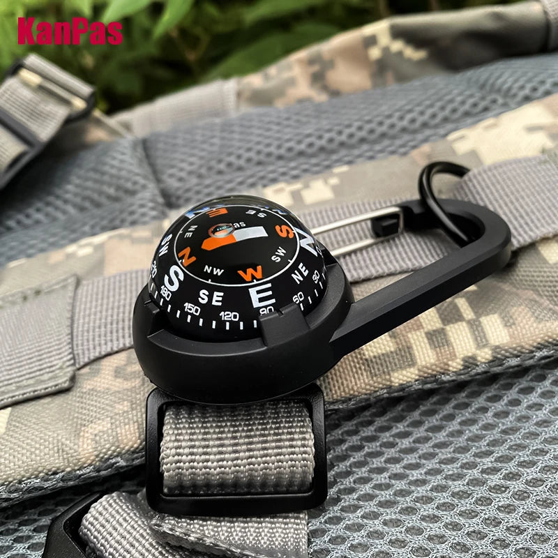 KANPAS Carabiner Compass Ball,Innovative Dual Dial Outdoor Compass,Waterproof Lightweight Backpacking Luminous Compass CA-V30(L)