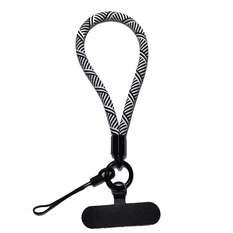 Phone Lanyard Wrist Strap Woven Phone Lanyard Creative Keychain Hanging Rope Anti-lost Security Wristband Universal Short Rope