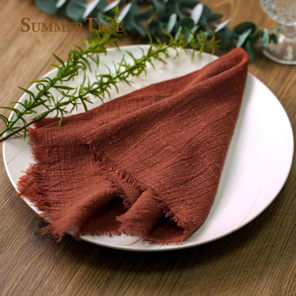 Napkin Cotton Gauze 42x42cm Retro Cheesecloth Rustic Table Decoration Muslin Tea Towel Cloth Napkins Wedding Supplies