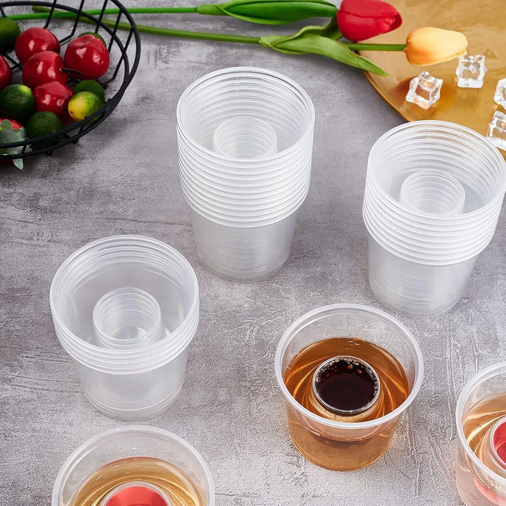 Disposable Jager Shot Glasses Plastic Shot Cups Perfect for Wedding, Thanksgiving, Halloween, Christmas Party