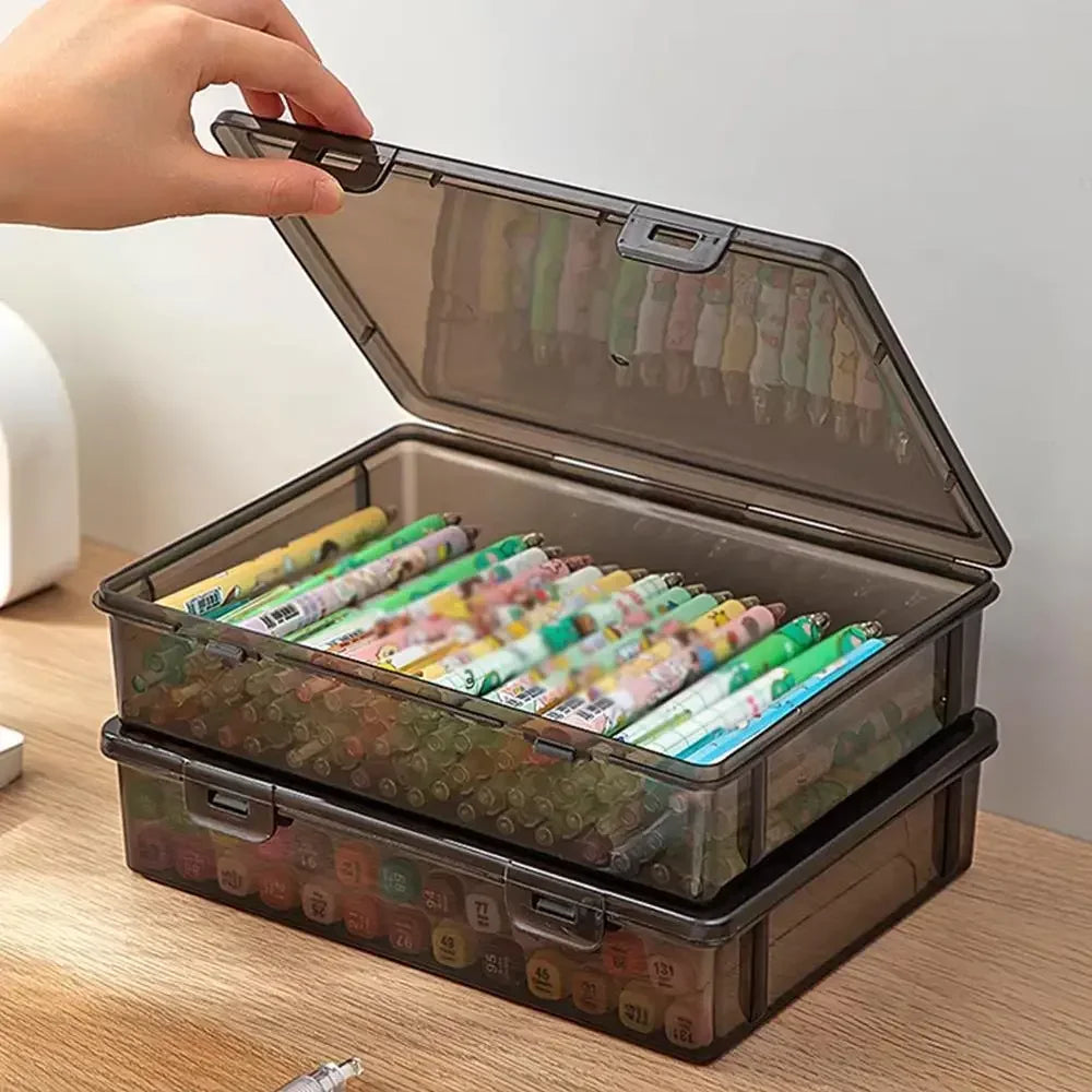 A4 Dust Proof Document Organizer Storage Box Black Transparent Simple Certificate File Box Container for Easy Organization