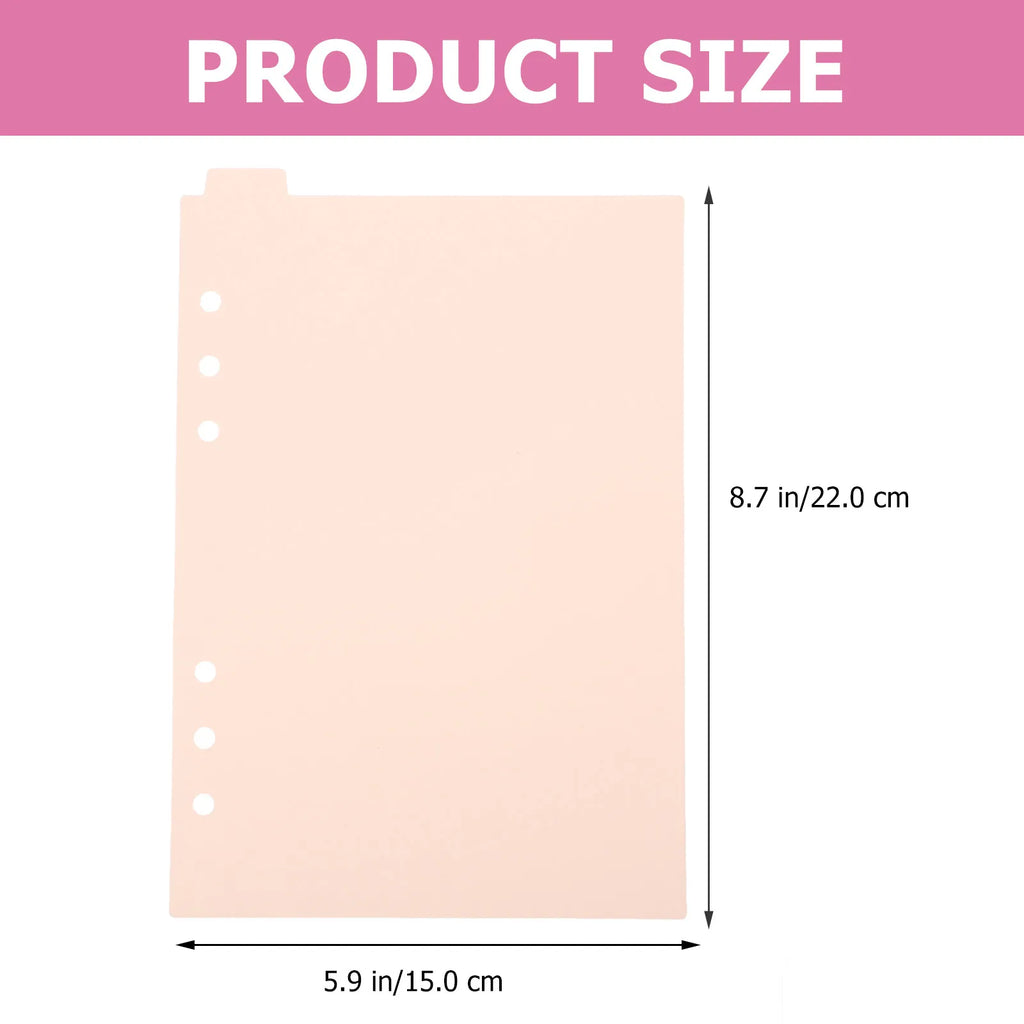 5Pcs Premium Plastic Binder Dividers with Tabs for 6 Ring A5 Planner Journal Notebook Organizer Divider Tabs Page Dividers
