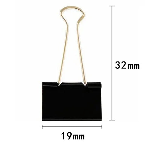 10PCS Metal Paper Clip 19 25 32 41 51mm Foldback Metal Binder Clips Black Grip Clamps Paper Document Office School Stationery