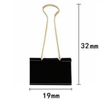 10PCS Metal Paper Clip 19 25 32 41 51mm Foldback Metal Binder Clips Black Grip Clamps Paper Document Office School Stationery