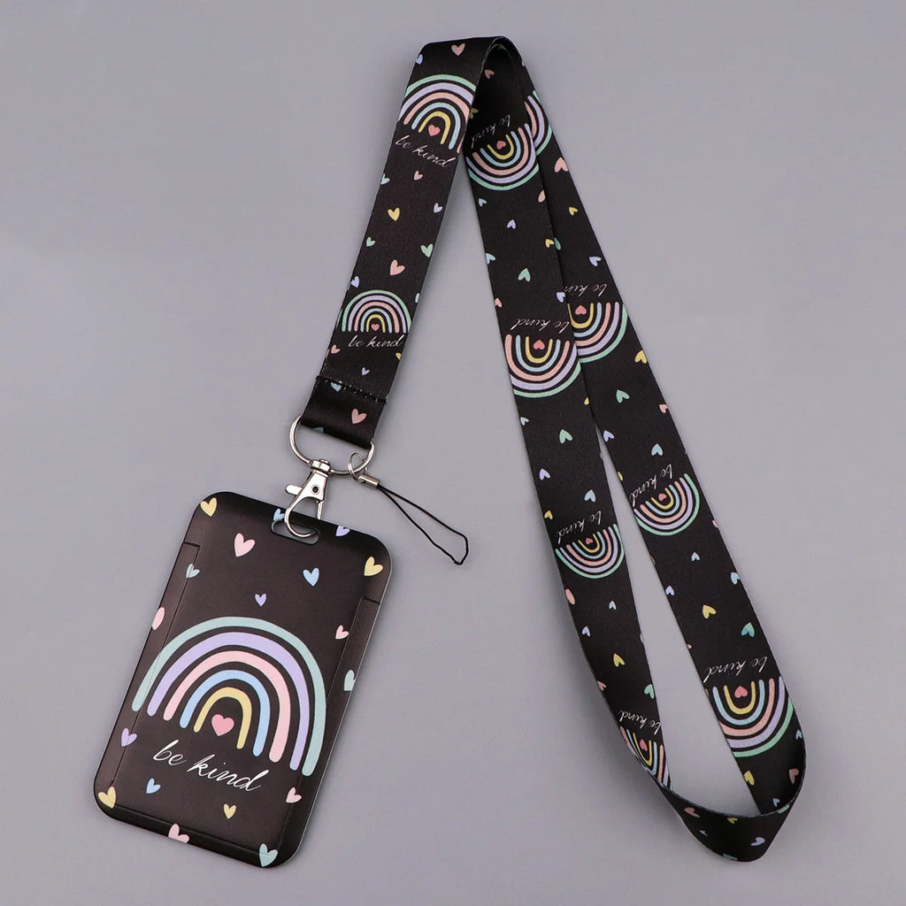 Heart Credential Holder Minimalist Style Lanyards for Key Neck Strap For Card Badge Gym Keychain Keyring Accessories Gifts