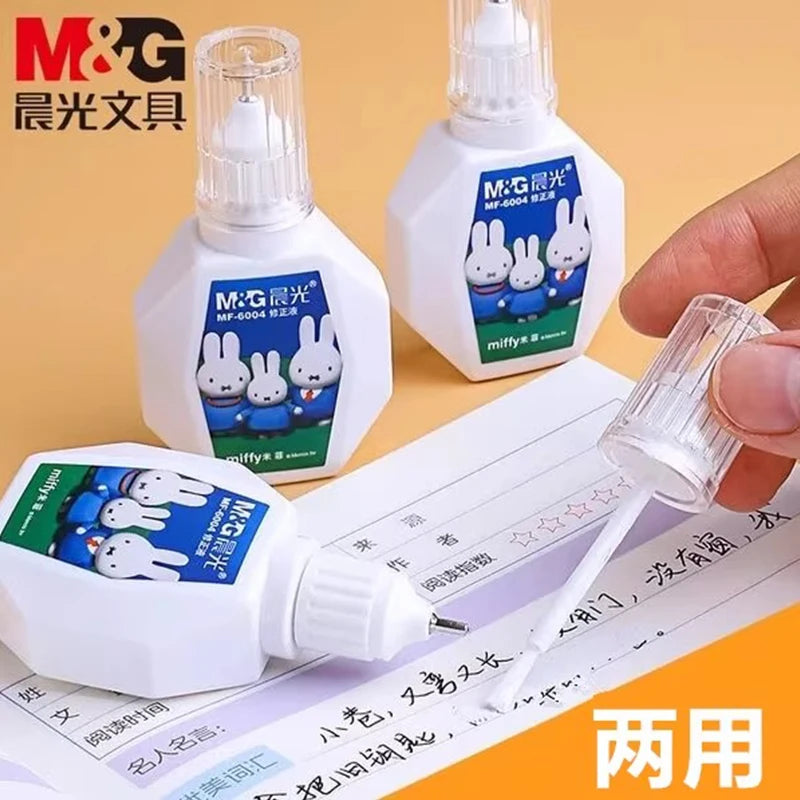 M&G Correction Fluid for Student and Office Use, 18ml / Bottle, Corrects Errors, 2 Ways to Use, Brush and Tip