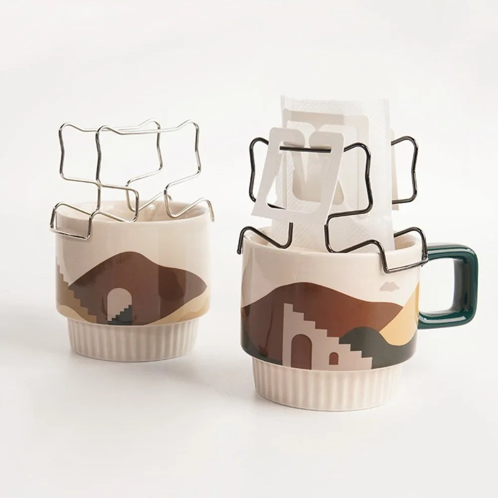 Coffee Drip Filter Bag Holder Reusable 304 Stainless Steel Japanese Filter Bag Holder Coffee Cup Drip Filter Paper Bag Holder