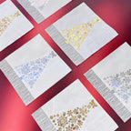 16pcs 33 * 33cm 2Layer Hot Selling Hot Stamped White Christmas Tree Napkins Christmas Disposable Table Mat DIY Decoupage Paper