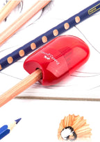 Faber Castell Cute Pencil Sharpener Double Hole with Container Plastic Student School Stationery Mini Manual Pencil Sharpeners
