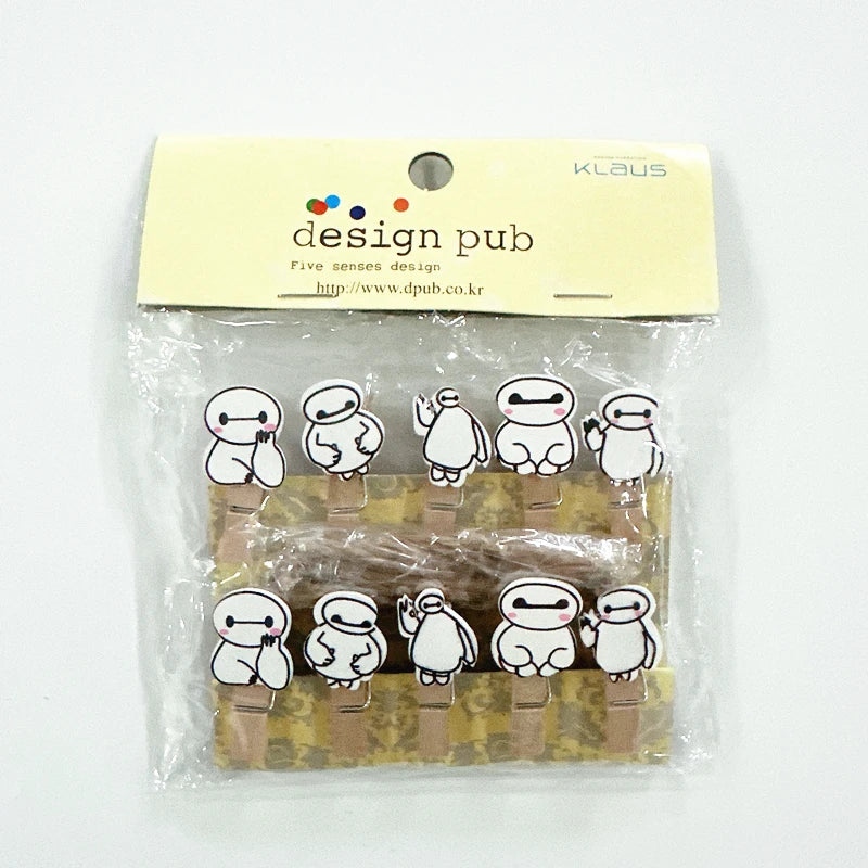 10 Pcs/Lot Creative Cartoon Animal Wooden Clip With Hemp Rope Photo Paper Clothespin Craft Clips Party Decoration Clip