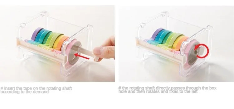 Stackable Tape Dispenser Transparent Design Tape Holder Creative Washi Tape Cutter Stationery School Supplies Office Supplies