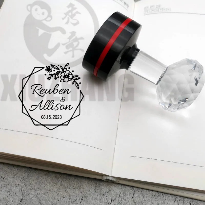 Round Stamp Personalized your own Logo  Customized Photosensitive ink Stamp Personalized Custom Self Inking Stamp Rubber Stamp